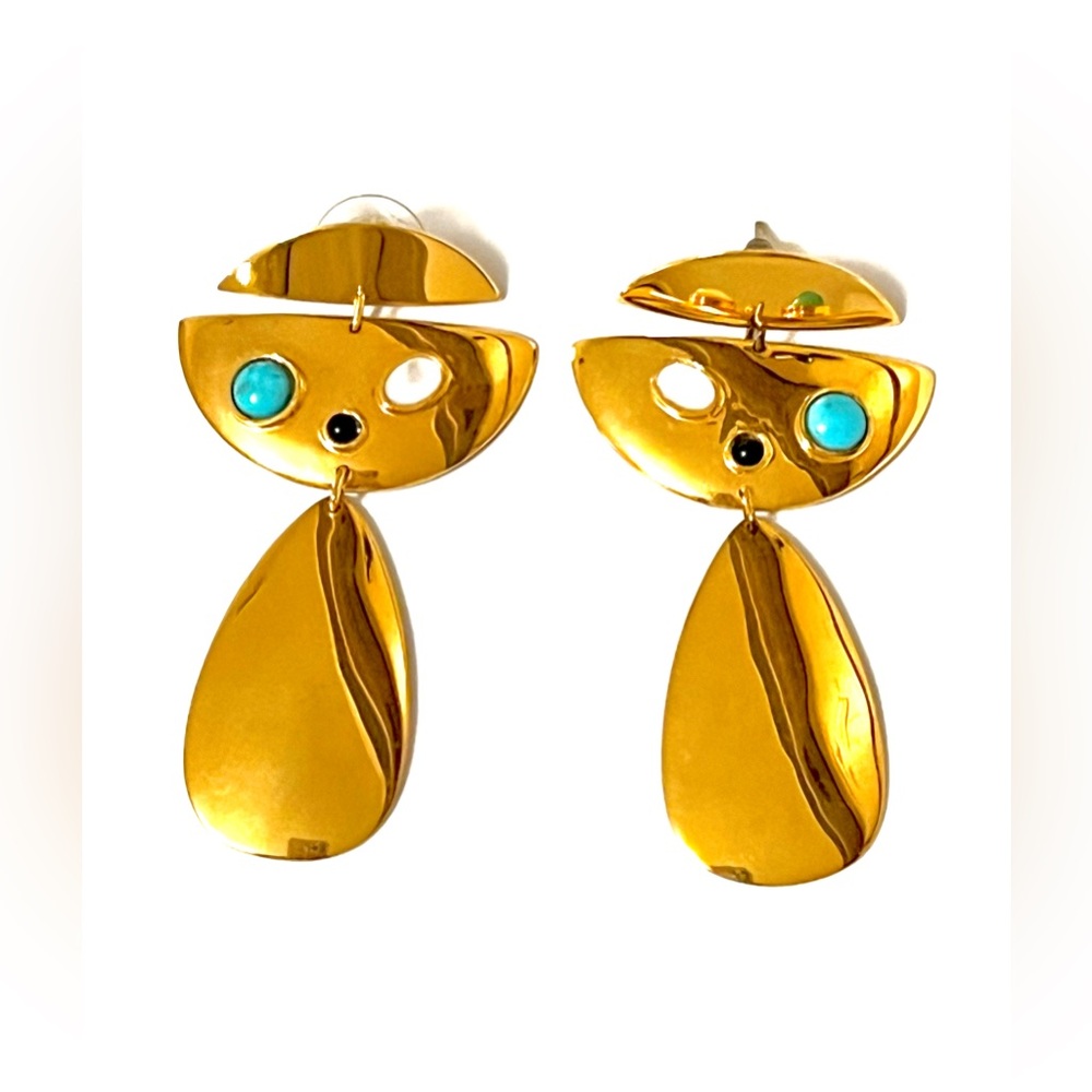 Lizzie Fortunato Gold 3-tiered Drop Earrings